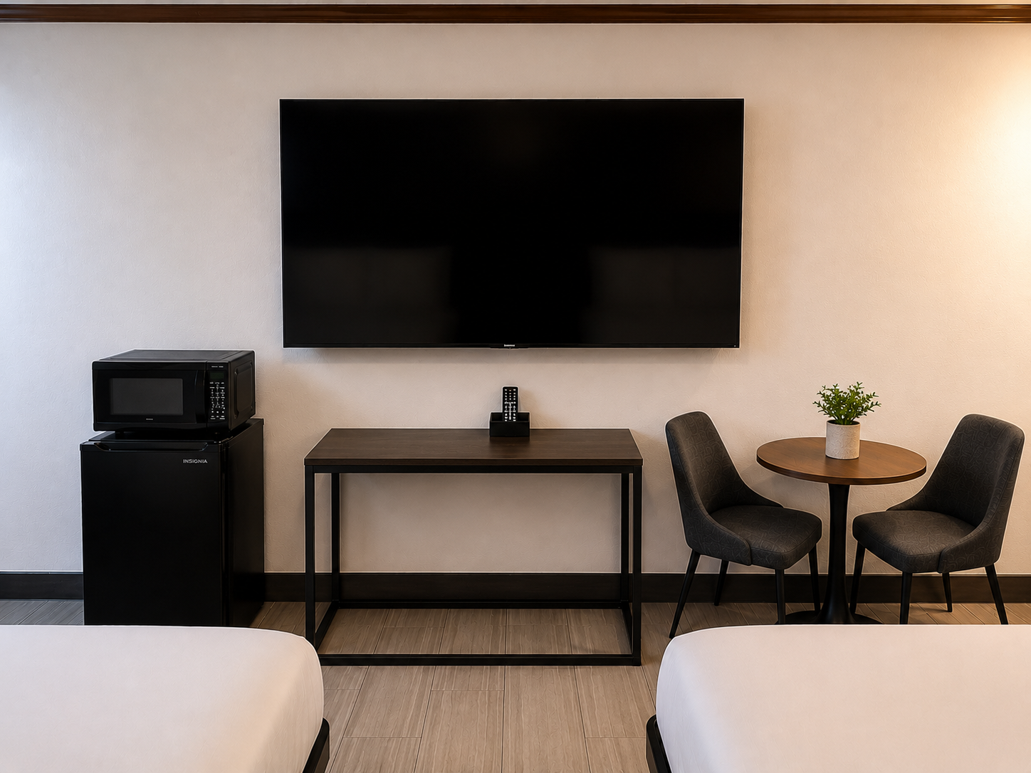TV and workspace area